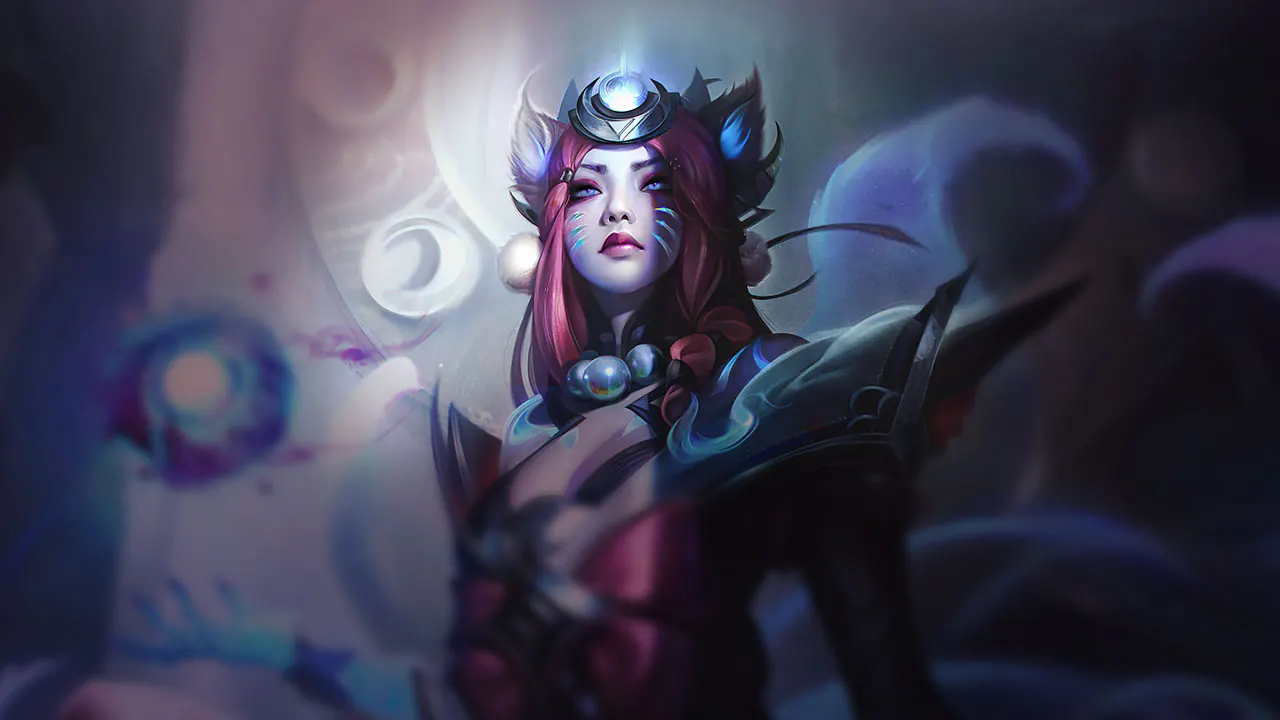 Snow Moon Ahri splash art