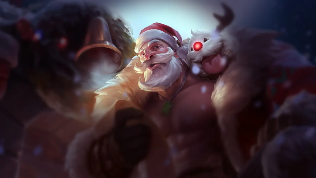 Santa Braum splash art