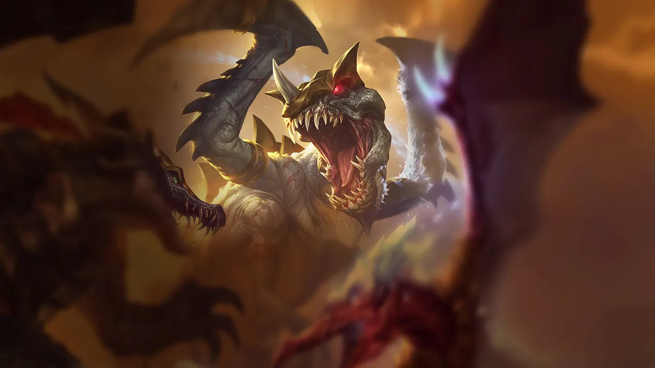 Prehistoric Cho'Gath splash art