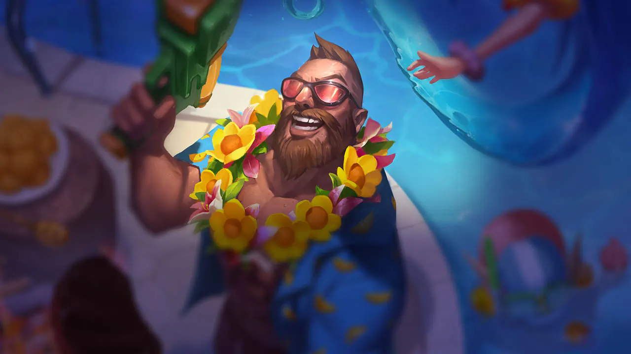 Pool Party Gangplank splash art