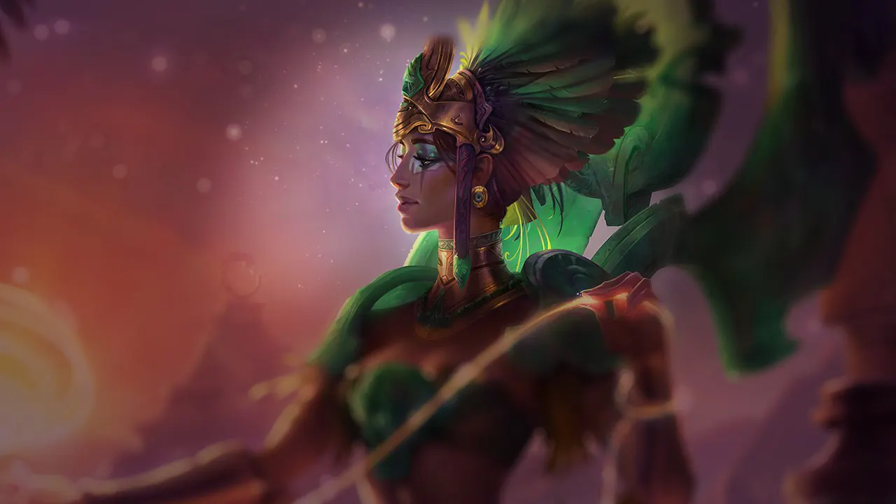 Sun Goddess Karma splash art