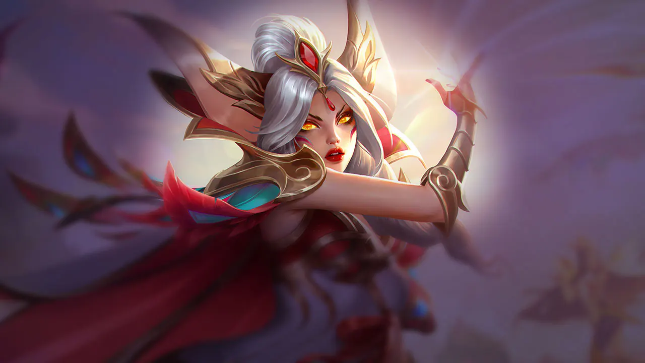Prestige Brave Phoenix Xayah splash art