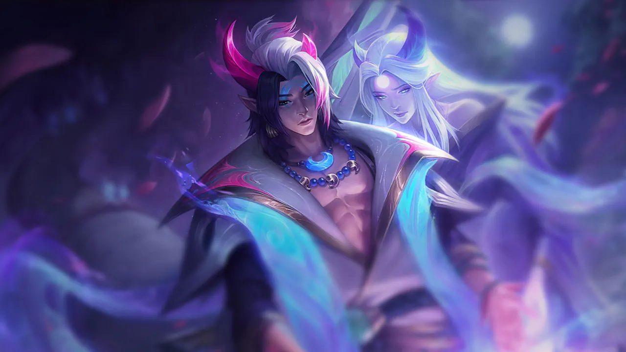 Spirit Blossom Aphelios splash art