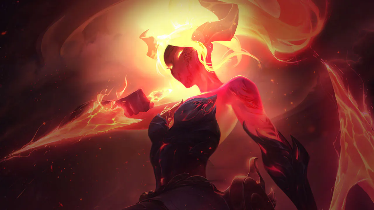 Infernal Akali splash art